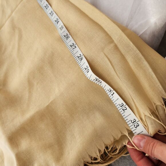 Cashmere Soft Shawl Fringe Buttery Yellow Rectangle Scarf Light Evening Wrap New - Picture 10 of 10